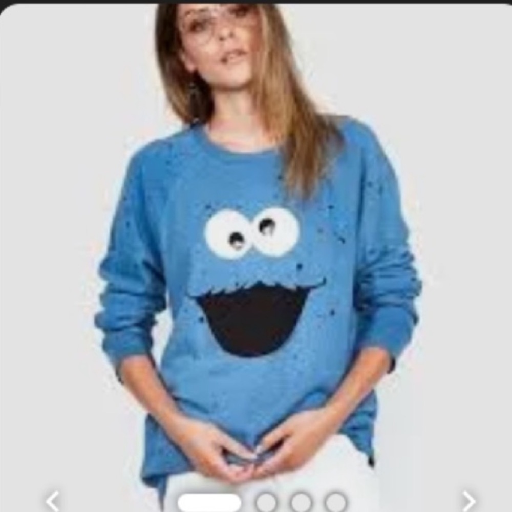 Lauren Moshi Cookie Monster distressed sweatshirt XS